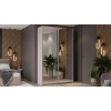 Шкаф-купе 140 с 2 зеркальными дверями «Оскар», ручка серебро, кашемир