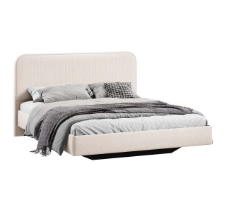 Кровать без ПМ «Тиффани» 160 тип 1 (без подъемного механизма), Велюр светлый