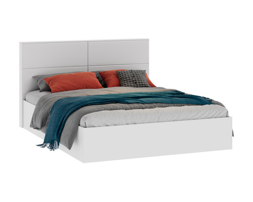 Кровать с ПМ «Тесса» 1600 тип 2 (с подъемным механизмом) и заглушиной, белый жемчуг, белый глянец