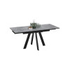 Стол обеденный «Джаггер» Тип 1, черный муар, керамика матовая серый мрамор