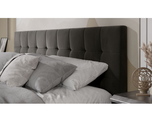 Кровать с ПМ «Эмма», 180 (с подъемным механизмом) с заглушиной, Велюр Confetti Stone