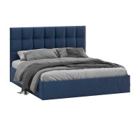 Кровать с ПМ «Эмбер» 1600 (с подъемным механизмом) с заглушиной, микровелюр Wellmart Blue
