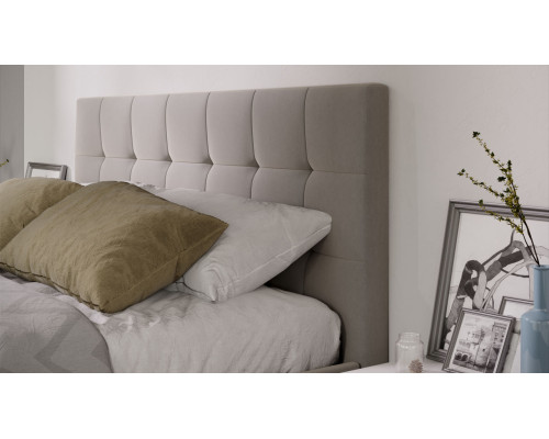 Кровать с ПМ «Эмма», 140 (с подъемным механизмом) с заглушиной, Велюр Confetti Smoke