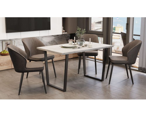 Стол обеденный «Даллас» Тип 1, Черный, Дуб Крафт белый