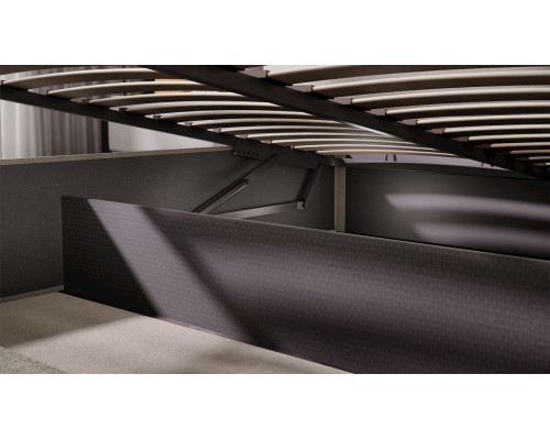 Кровать с ПМ «Глосс» 160 тип 1 (с подъемным механизмом) с заглушиной, велюр мокко светлый