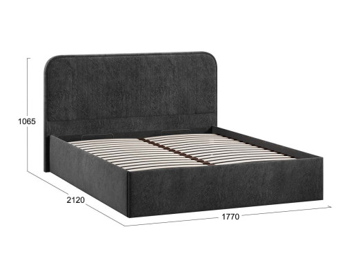 Кровать с ПМ «Тиффани» 160 тип 1 (с подъемным механизмом), микровелюр Wellmart Graphite