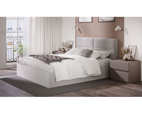 Кровать с ПМ «Глосс» 160 тип 1 (с подъемным механизмом) с заглушиной, Велюр Confetti Silver