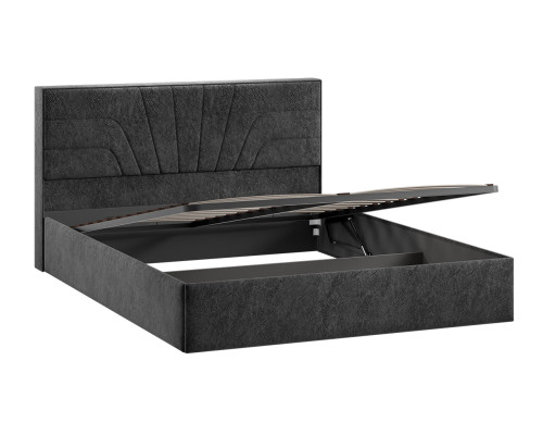 Кровать с ПМ «Пандора» 160 Тип 1 (с подъемным механизмом), Микровелюр Wellmart Graphite