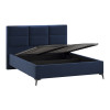 Кровать с ПМ «Делана», 160, микровелюр Wellmart Blue   (с подъемным механизмом)