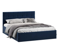 Кровать без ПМ «Джоли» 180 Тип 1 (без подъемного механизма), микровелюр Wellmart Blue