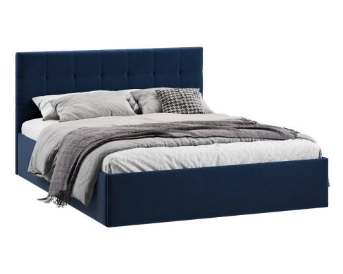 Кровать без ПМ «Джоли» 180 Тип 1 (без подъемного механизма), микровелюр Wellmart Blue Кровать без ПМ «Джоли» 180 Тип 1 (без подъемного механизма), микровелюр Wellmart Blue