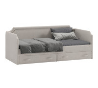 Кровать с мягкой обивкой и ящиками «Кантри» Тип 1 (900),велюр мокко светлый