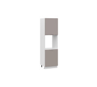 Шкаф-пенал под бытовую технику с двумя дверями «Белладжио», белый, софт капучино