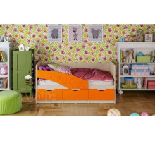 Детская кровать Бабочки 80х160, оранжевый металл