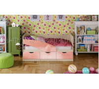 Детская кровать Бабочки 80х200, розовый металл