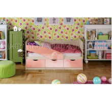 Детская кровать Бабочки 80х200, розовый металл
