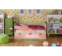 Детская кровать Бабочки 80х180, розовый металл