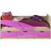 Детская кровать Дельфин 80х200, фиолетовый металлик, дуб белёный