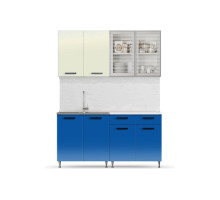 Кухня ЛДСП Рио-1 1600, синий, беж