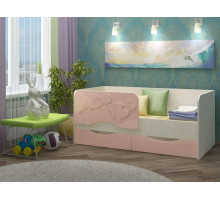 Детская кровать Дельфин-2 МДФ розовый, 80х160