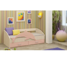 Детская кровать Дельфин-4 МДФ розовый, 80х160