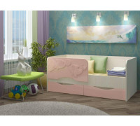 Детская кровать Дельфин-2 МДФ розовый, 80х160