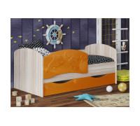 Детская кровать Дельфин-3 МДФ оранжевый, 80х160