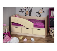 Детская кровать Бемби-8 МДФ, 80х160 (Ясень шимо светлый, Розовый металлик)