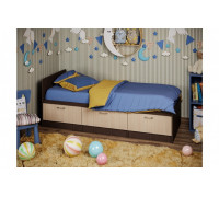 Детская кровать Юниор-5 ЛДСП (Венге / Ясень шимо светлый)