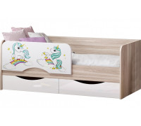 Детская кровать Юниор-12 МДФ Пони, 80х160