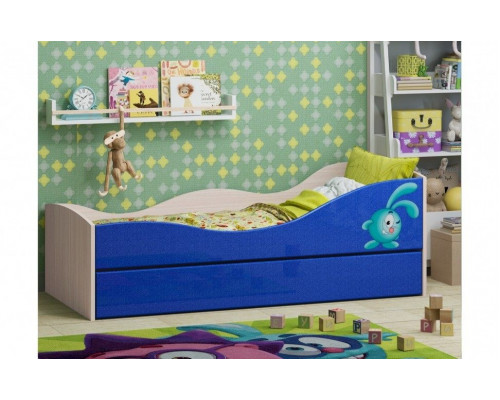 Детская двухъярусная кровать Юниор-10 МДФ, 80х160 (Ясень шимо светлый, Бирюза металлик)