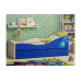 Детская двухъярусная кровать Юниор-10 МДФ, 80х160 (Ясень шимо светлый, Голубой металлик)