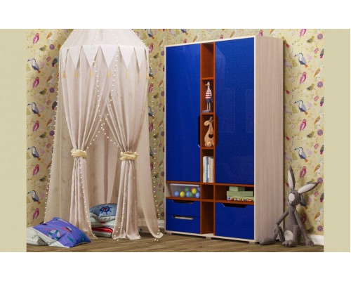 Детский шкаф Робинзон МДФ (темно-синий металл)