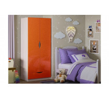 Детский шкаф Бемби-3 МДФ (Ясень шимо светлый, Апельсин металлик)