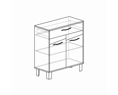 Серия 4 №599 Тумба, бетон каменный/белый Серия 4 №599 Тумба, бетон каменный/белый