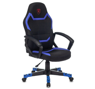 Кресло игровое Zombie 10 черный/синий текстиль/эко.кожа крестов. пластик Кресло игровое Zombie 10 черный/синий текстиль/эко.кожа крестов. пластик