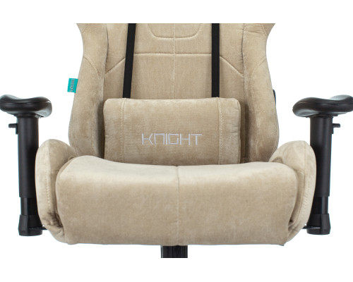 Кресло игровое Zombie VIKING KNIGHT Fabric песочный Light-21 с подголов. крестов. металл Кресло игровое Zombie VIKING KNIGHT Fabric песочный Light-21 с подголов. крестов. металл