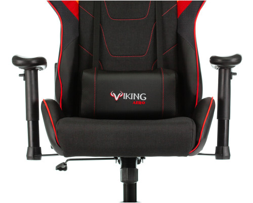 Кресло игровое Zombie VIKING 4 AERO черный/красный текстиль/эко.кожа с подголов. крестов. пластик Кресло игровое Zombie VIKING 4 AERO черный/красный текстиль/эко.кожа с подголов. крестов. пластик