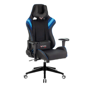 Кресло игровое Zombie VIKING 4 AERO черный/синий текстиль/эко.кожа с подголов. крестов. пластик