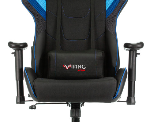 Кресло игровое Zombie VIKING 4 AERO черный/синий текстиль/эко.кожа с подголов. крестов. пластик Кресло игровое Zombie VIKING 4 AERO черный/синий текстиль/эко.кожа с подголов. крестов. пластик