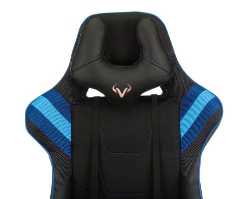 Кресло игровое Zombie VIKING 4 AERO черный/синий текстиль/эко.кожа с подголов. крестов. пластик Кресло игровое Zombie VIKING 4 AERO черный/синий текстиль/эко.кожа с подголов. крестов. пластик