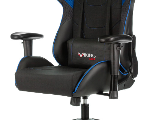 Кресло игровое Zombie VIKING 4 AERO черный/синий текстиль/эко.кожа с подголов. крестов. пластик Кресло игровое Zombie VIKING 4 AERO черный/синий текстиль/эко.кожа с подголов. крестов. пластик