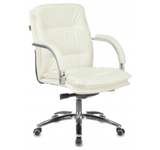 Кресло руководителя Бюрократ T-9927SL-LOW слоновая кость кожа низк.спин. крестов. металл хром Кресло руководителя Бюрократ T-9927SL-LOW слоновая кость кожа низк.спин. крестов. металл хром