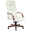 Кресло руководителя Бюрократ T-9927WALNUT слоновая кость кожа крестов. металл/дерево