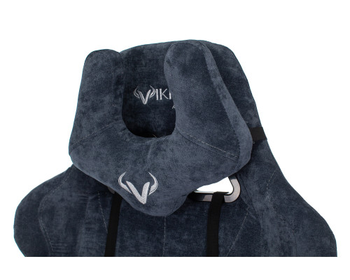 Кресло игровое Zombie VIKING KNIGHT Fabric синий Light-27 с подголов. крестов. металл Кресло игровое Zombie VIKING KNIGHT Fabric синий Light-27 с подголов. крестов. металл