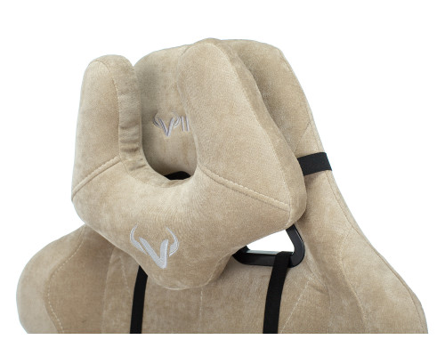 Кресло игровое Zombie VIKING KNIGHT Fabric песочный Light-21 с подголов. крестов. металл Кресло игровое Zombie VIKING KNIGHT Fabric песочный Light-21 с подголов. крестов. металл
