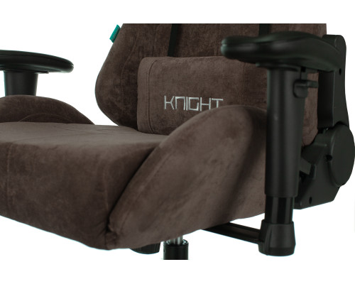 Кресло игровое Zombie VIKING KNIGHT Fabric темно-коричневый Light-10 с подголов. крестов. металл Кресло игровое Zombie VIKING KNIGHT Fabric темно-коричневый Light-10 с подголов. крестов. металл