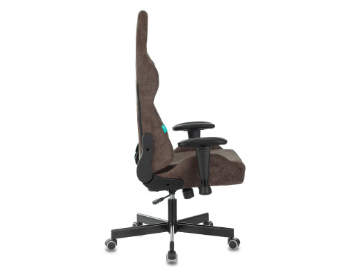Кресло игровое Zombie VIKING KNIGHT Fabric темно-коричневый Light-10 с подголов. крестов. металл Кресло игровое Zombie VIKING KNIGHT Fabric темно-коричневый Light-10 с подголов. крестов. металл