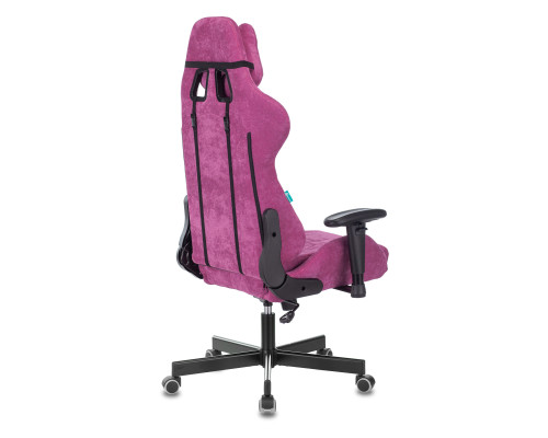 Кресло игровое Zombie VIKING KNIGHT Fabric малиновый Light-15 с подголов. крестов. металл Кресло игровое Zombie VIKING KNIGHT Fabric малиновый Light-15 с подголов. крестов. металл