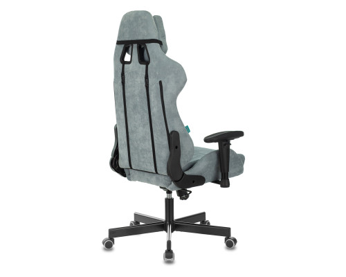 Кресло игровое Zombie VIKING KNIGHT Fabric серо-голубой Light-28 с подголов. крестов. металл Кресло игровое Zombie VIKING KNIGHT Fabric серо-голубой Light-28 с подголов. крестов. металл